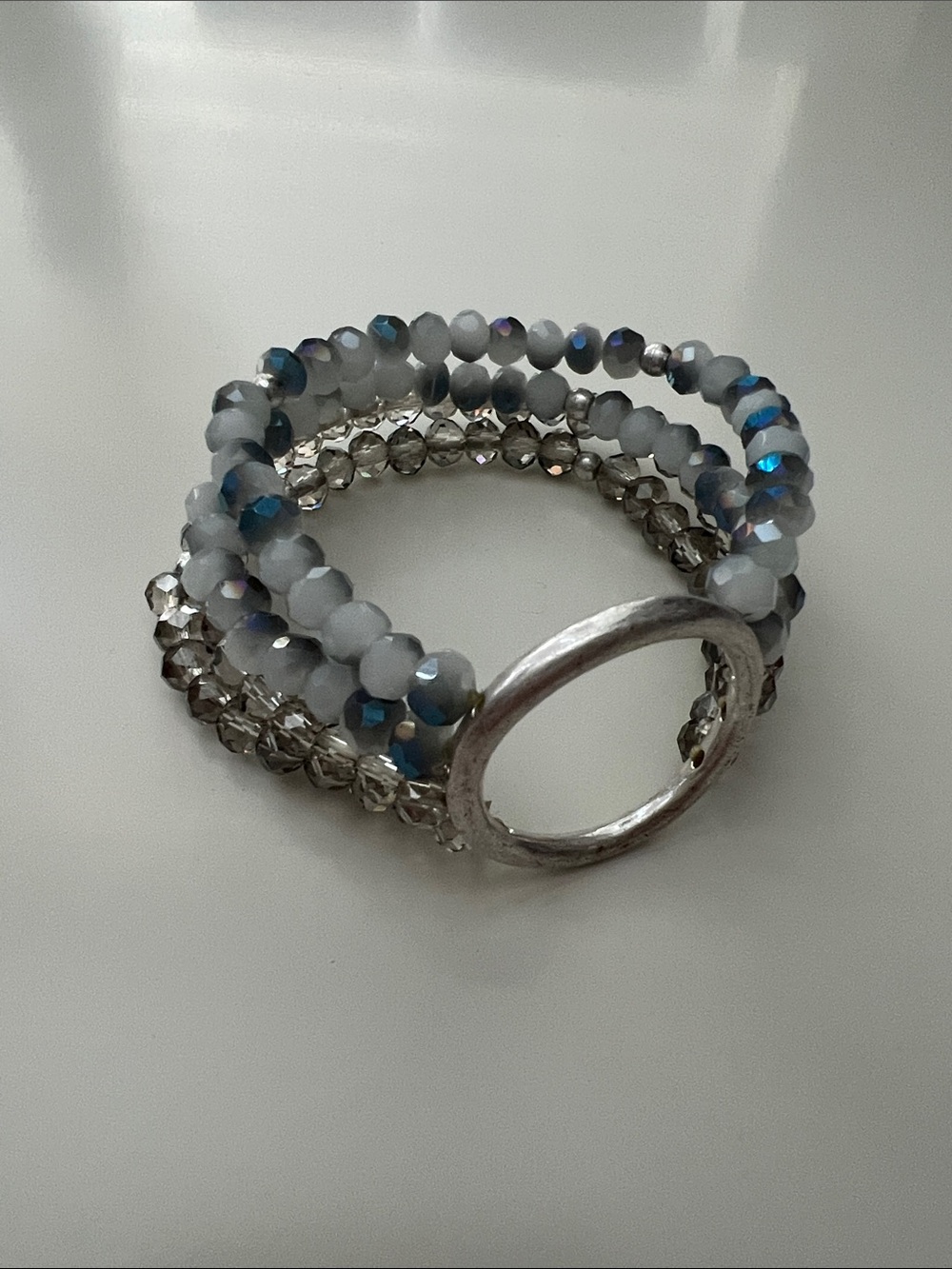 Blue and silver bracelet
